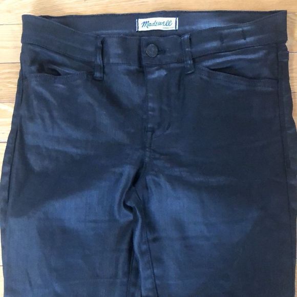 Madewell Black Coated Skinny Skinny Coated Moto Jeans Size 28 - Picture 4 of 13
